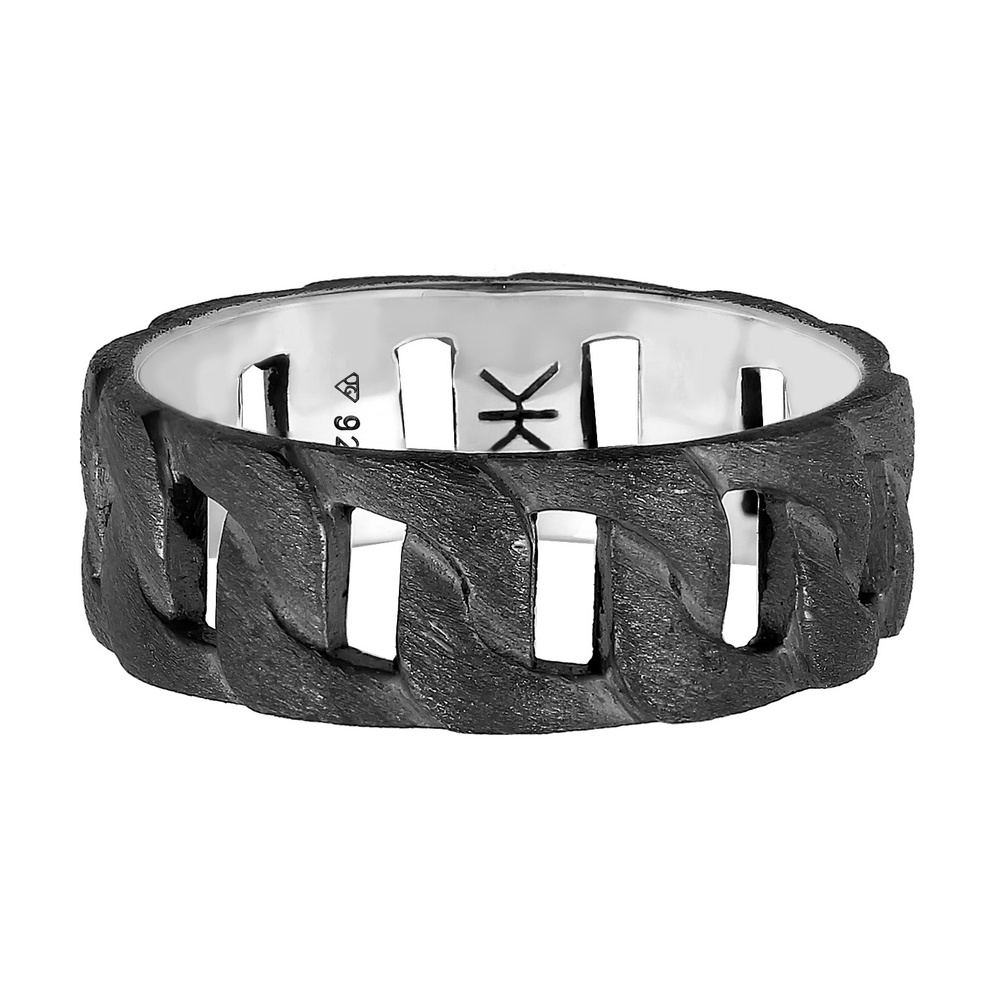 KUZZOI KUZZOI Bague Statment Massif Trend Robuste Look Rustique Bague Homme - (925/1000) Bague