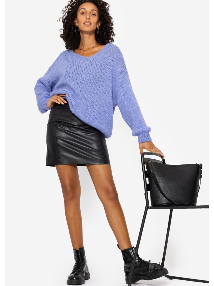 SASSYCLASSY Rock aus Kunstleder in schwarz günstig kaufen