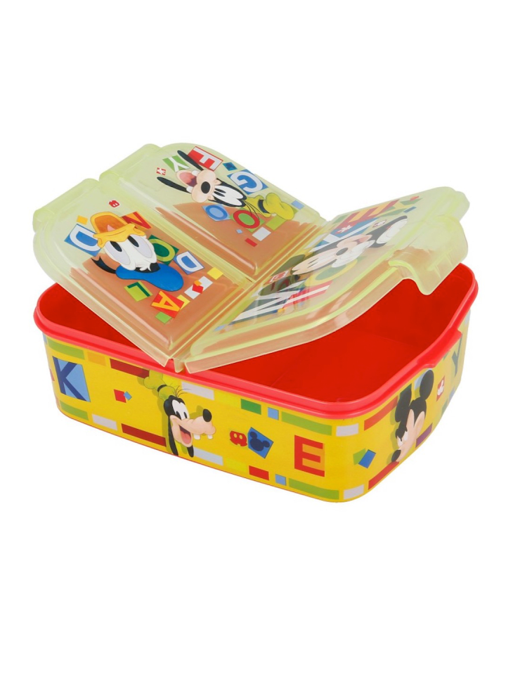 Disney Mickey Mouse Kinder Premium Brotdose Lunchbox mit 3 Fächern in Rot günstig kaufen onesize