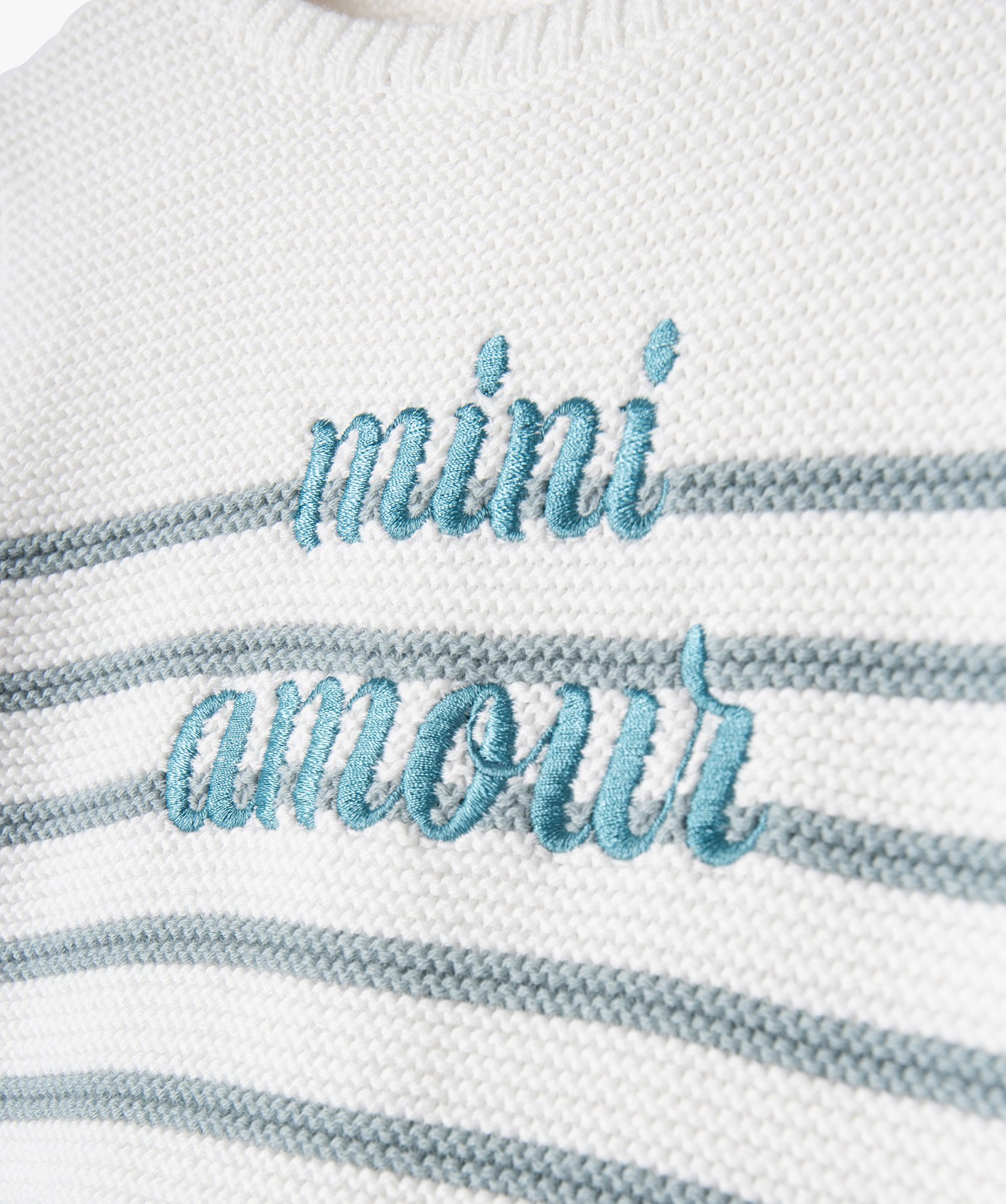 Pull rayé avec message brodé et dos boutonné bébé blanc | GEMO
