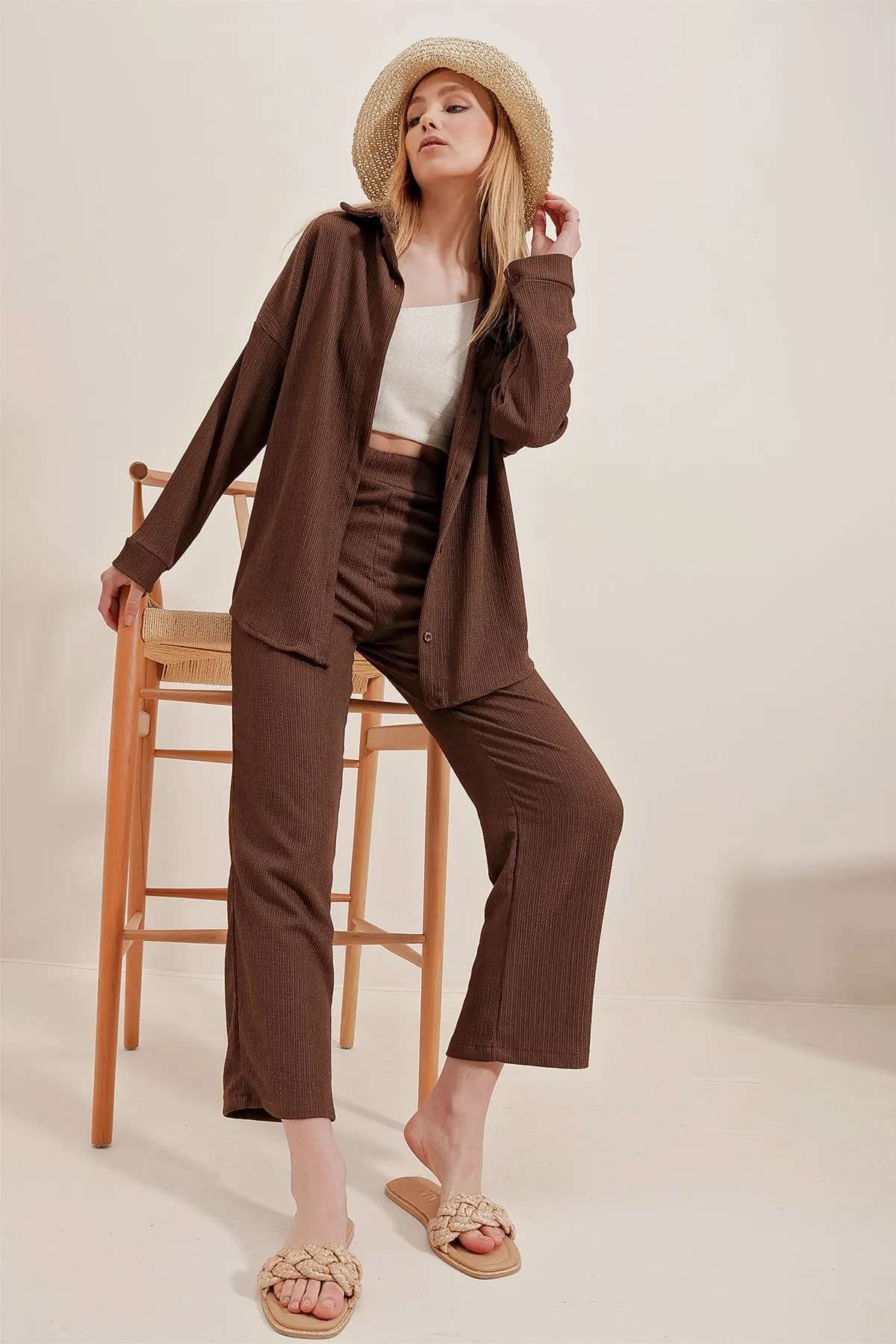 Trend Alaçatı Stili  Hemd - Dunkelblau - Relaxed Fit