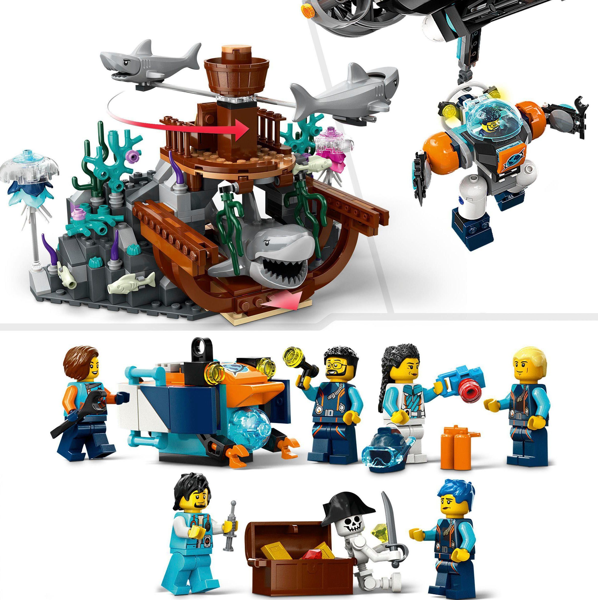 LEGO® Konstruktionsspielsteine Forscher-U-Boot (60379), LEGO® City, (842 St), Made in Europe
