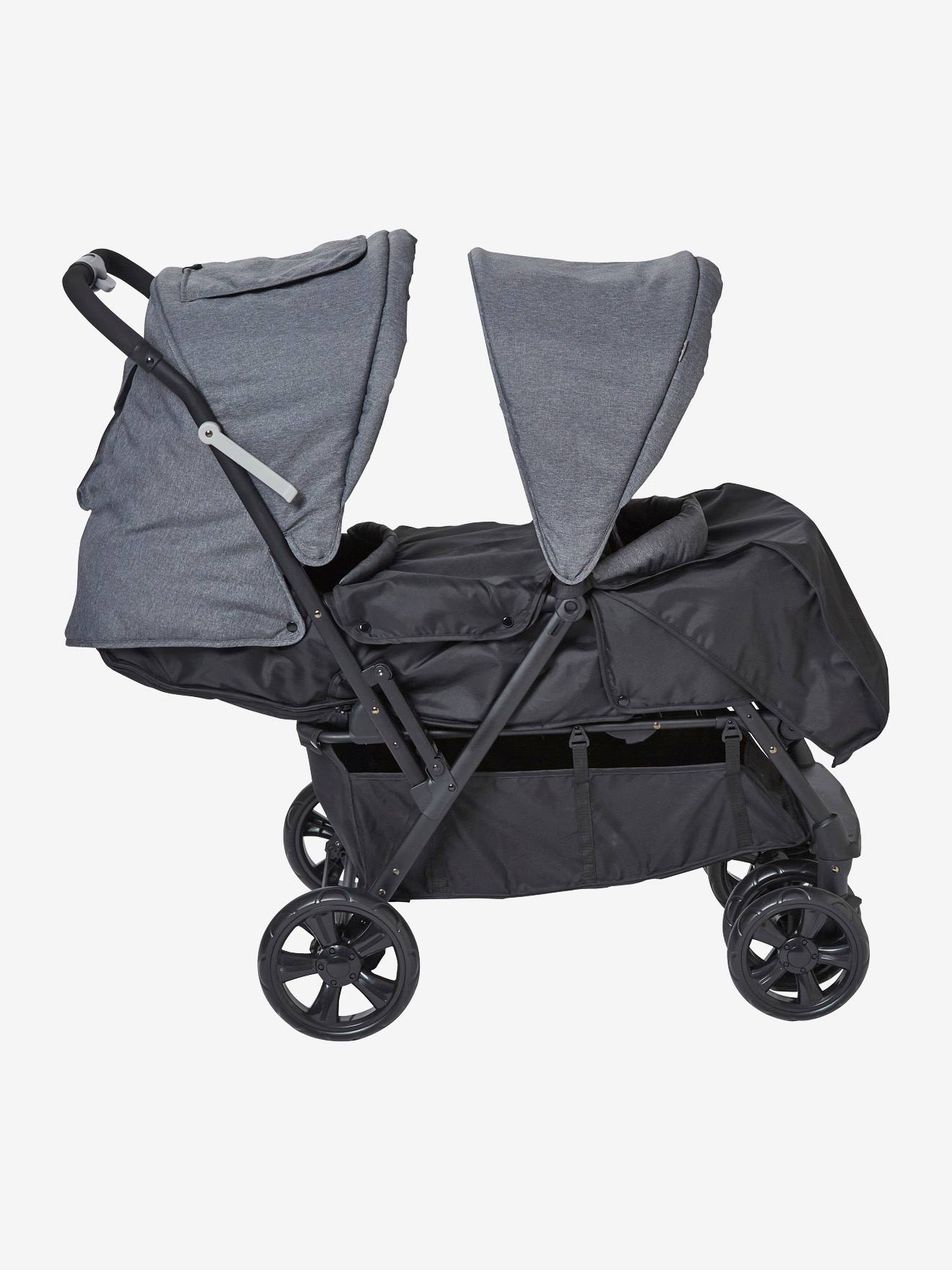 Vertbaudet Zwillings-Buggy, Geschwister-Buggy DUOCITY 2 - grau