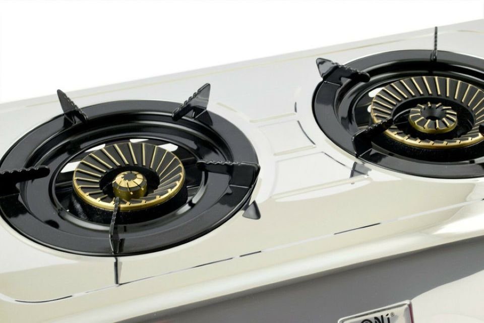 NJ The right choice Gaskocher NJ60, Edelstahl Gaskocher 2 flammig Campingkocher, Turboflamme Propan