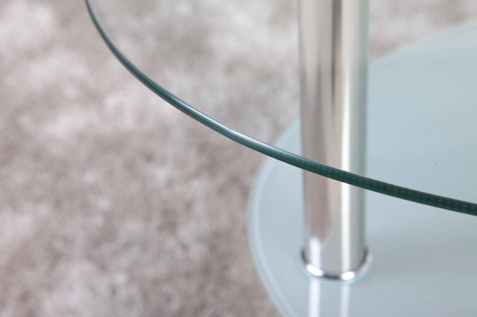 HOOZ Couchtisch HOOZ Couchtisch 98x55cm Klarglas mit sandierter Ablage