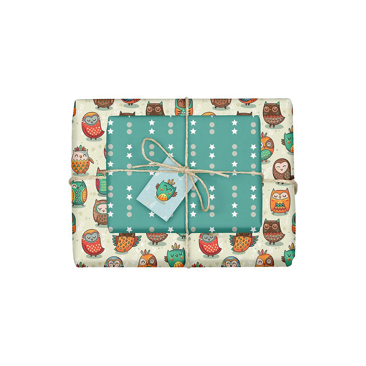 Geschenkpapier-Set: Eulen