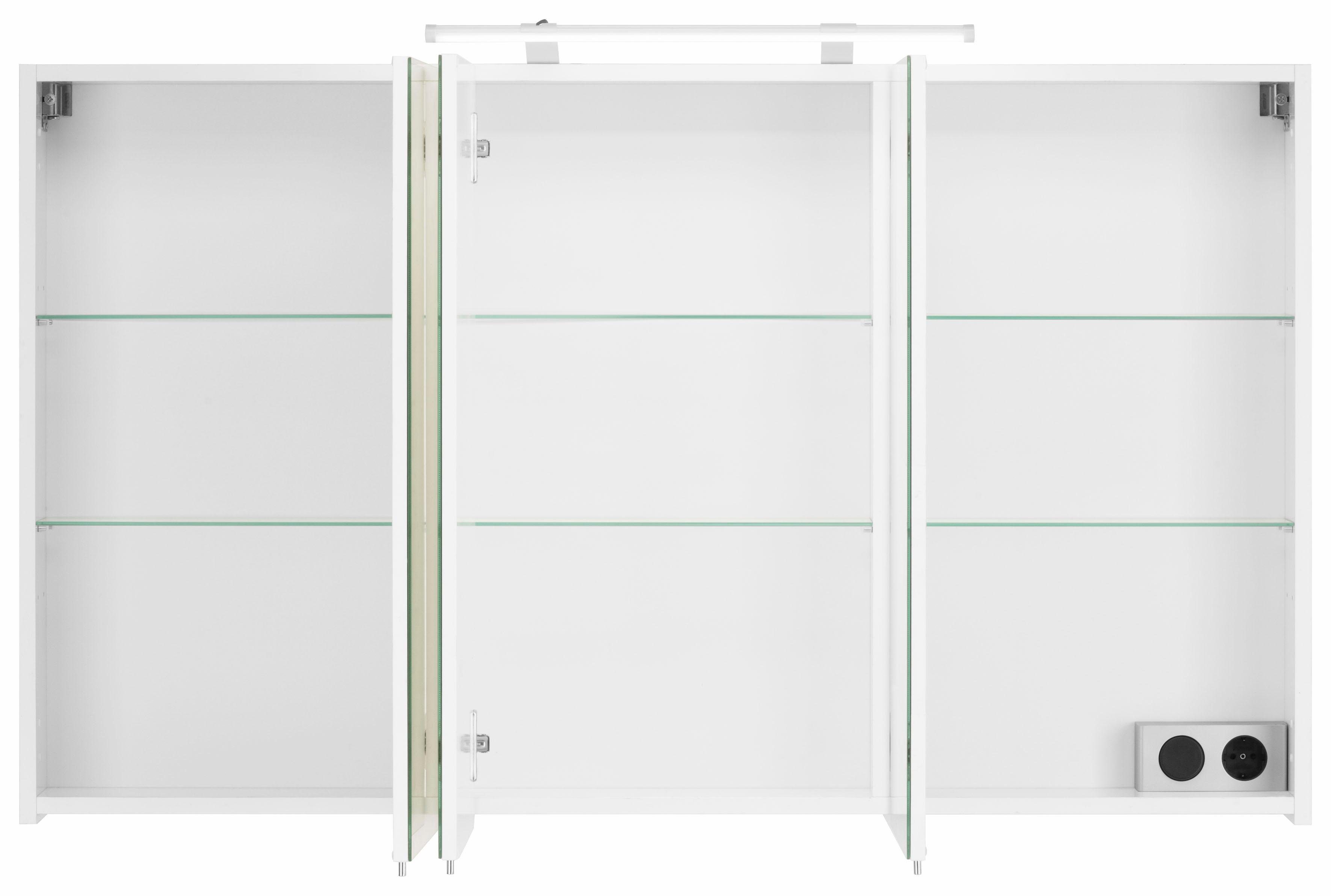 Schildmeyer Spiegelschrank Dorina Breite 120 cm, 3-türig, LED-Beleuchtung, Schalter-/Steckdosenbox