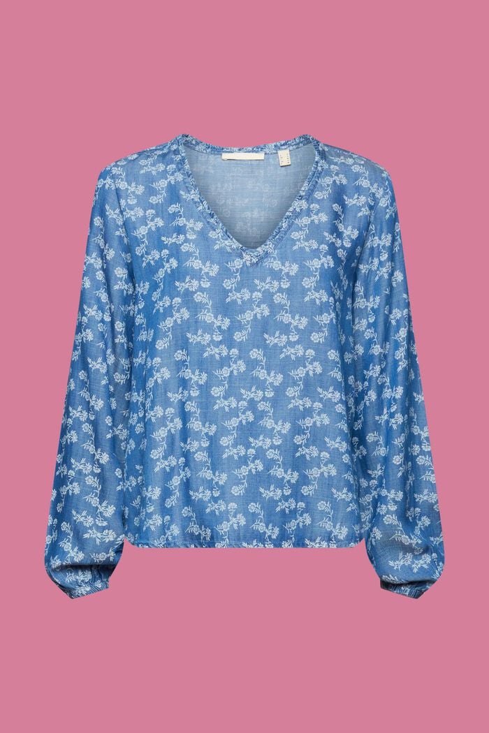 Gemusterte Chambray-Bluse, TENCEL™