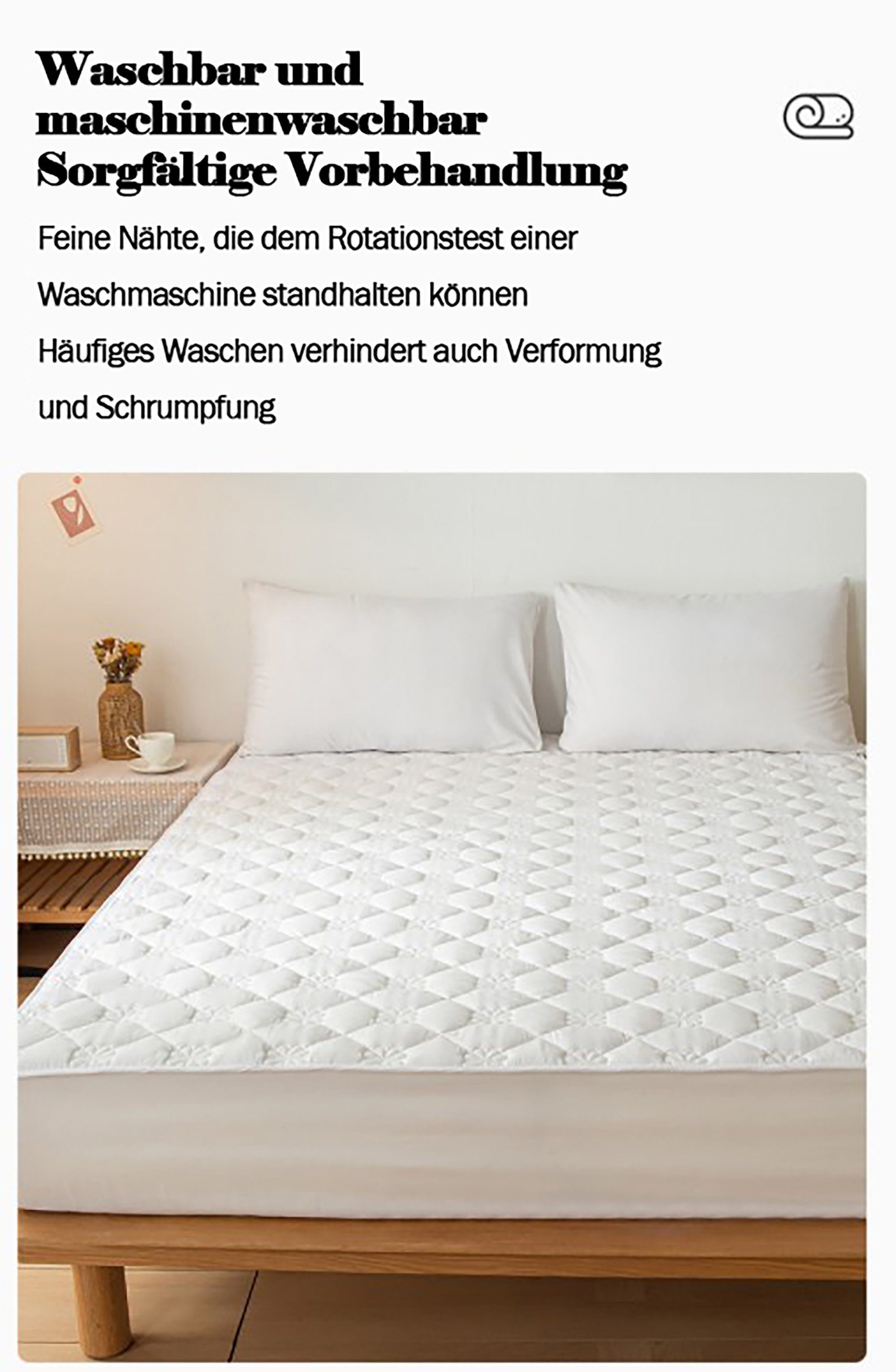 Matratzenschoner 360 Grad Rundumschutz Matratzenschoner 120*200cm 90*200cm 180*200cm KUGI, Geeignet für 5-30cm, Wasserdicht und tmungsaktiv, Baumwolle