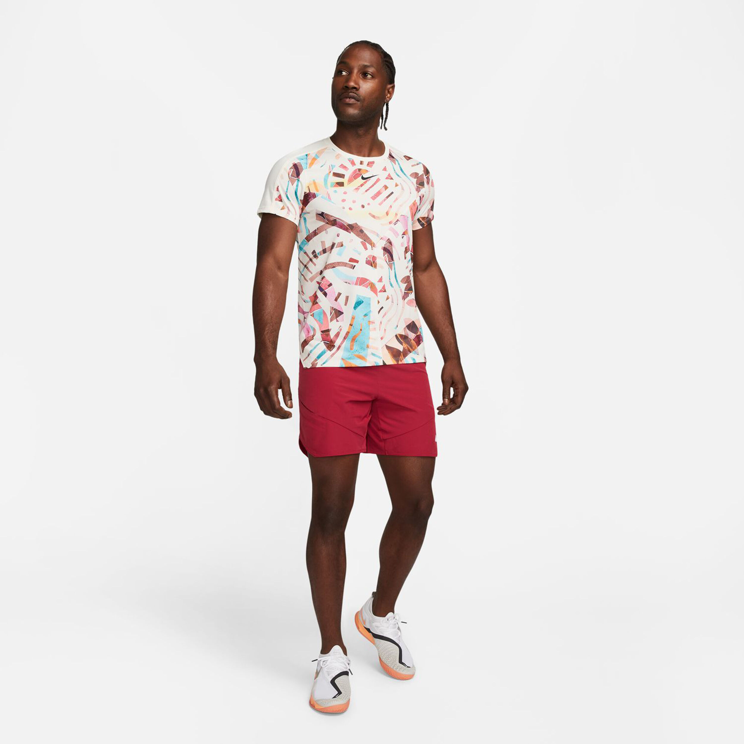 Dri-Fit Court Slam T-Shirt Herren - Weiß, Mehrfarbig