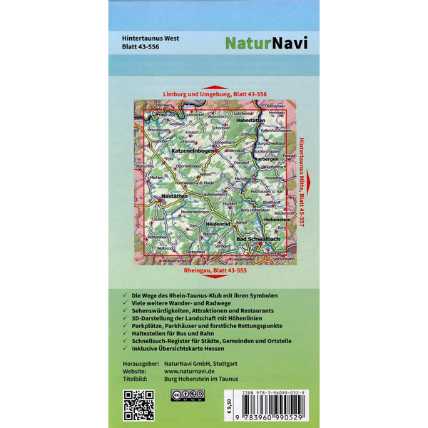 Hintertaunus West 1 : 25 000, Blatt 43-556 - Wanderkarte