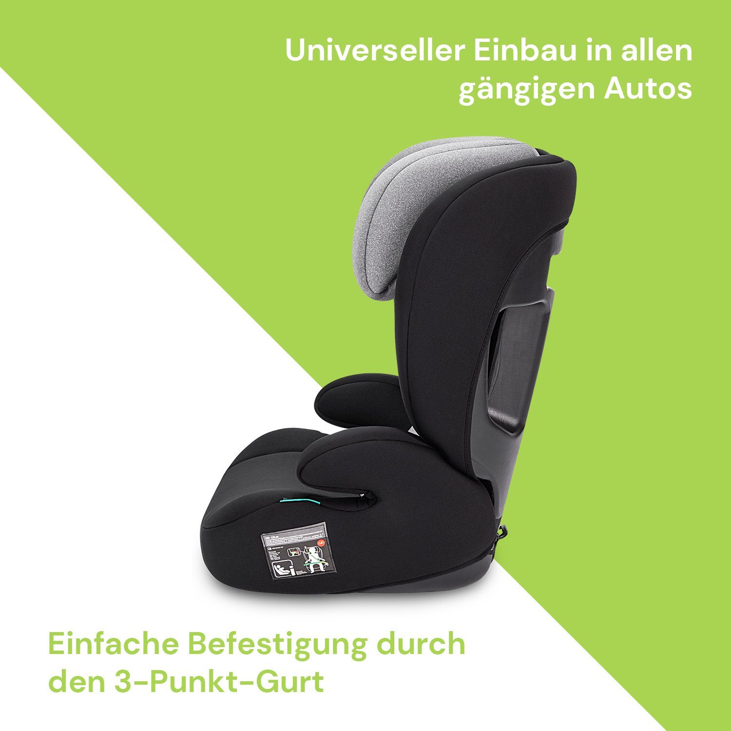 BooBoo Autokindersitz Safety Oslo, ab: 4 Jahren, bis: 12 Jahre, Kindersitz ohne Isofix, für Kinder von 100 bis 150 cm