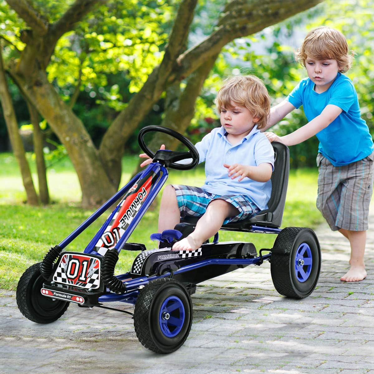 Costway Gokart mit Handbremse und verstellbarem Sitz