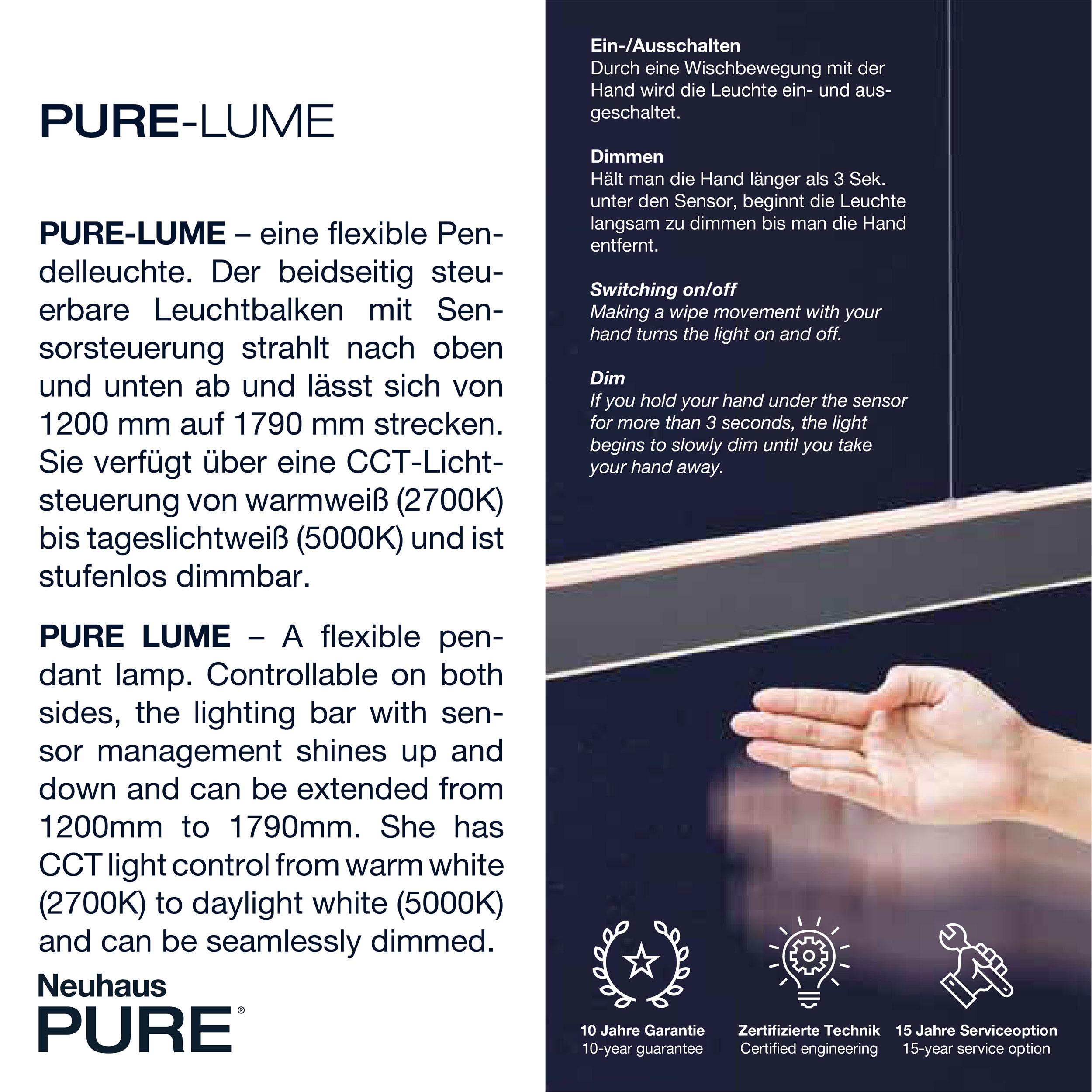 PURELED-Pendelleuchte 6flg