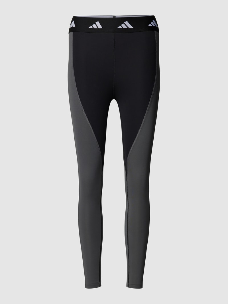 Leggings mit elastischem Logo-Bund in schwarz