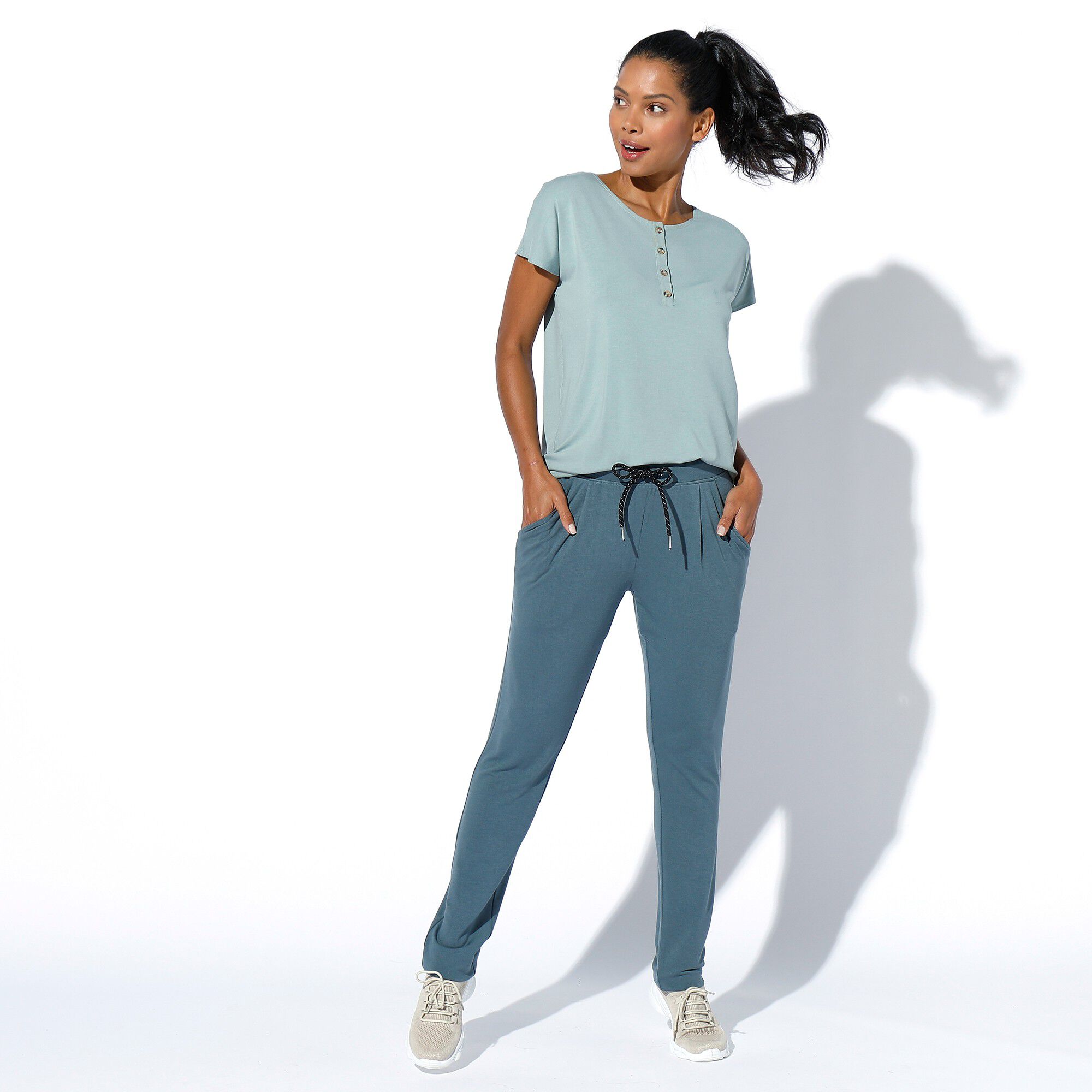 Pantalon maille fluide uni