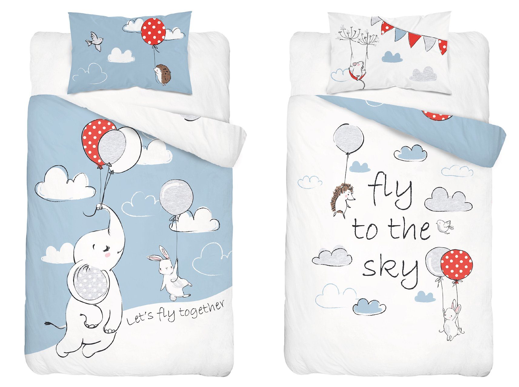 Babybettwäsche Wendebettwäsche Set Elefant 2tlg. 100% Baumwolle 100x135 cm + 40x60 cm, Häßler Homefashion, Baumwolle, 2 teilig