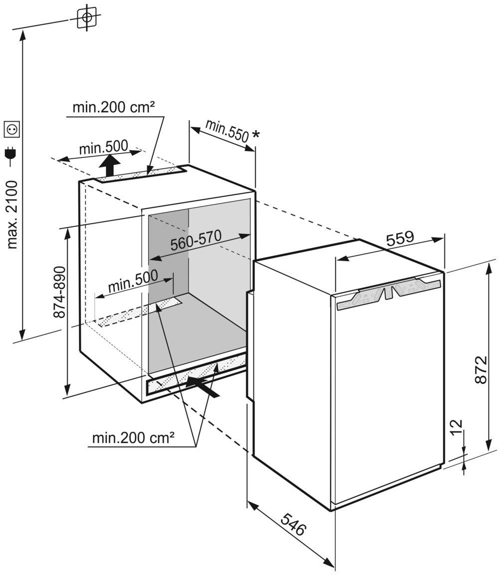 Liebherr Einbaukühlschrank IRc 3950_994786451, 87,2 cm hoch, 55,9 cm breit