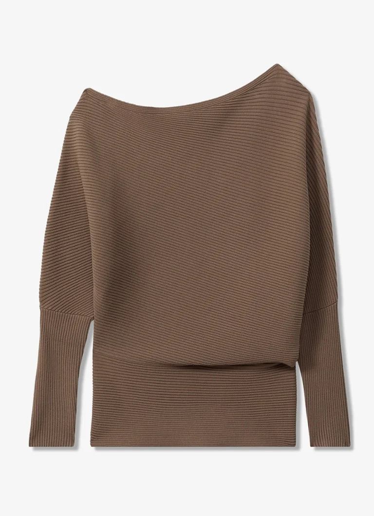 Top asimetric cu nervuri Reiss Lorna