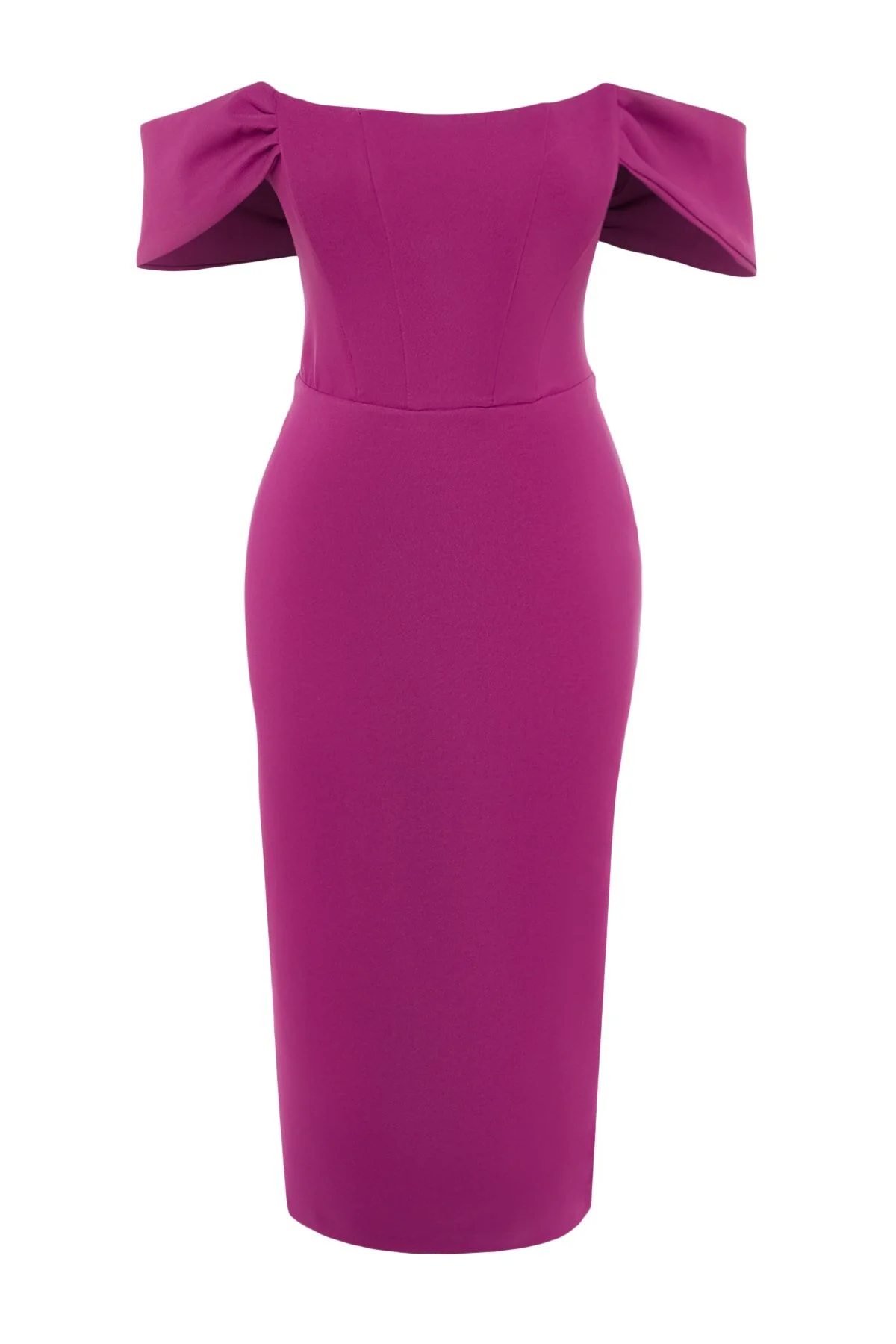 Trendyol Collection  Lila, figurbetontes, gewebtes Korsett, detailliertes, elegantes Abendkleid TPRSS22EL00097