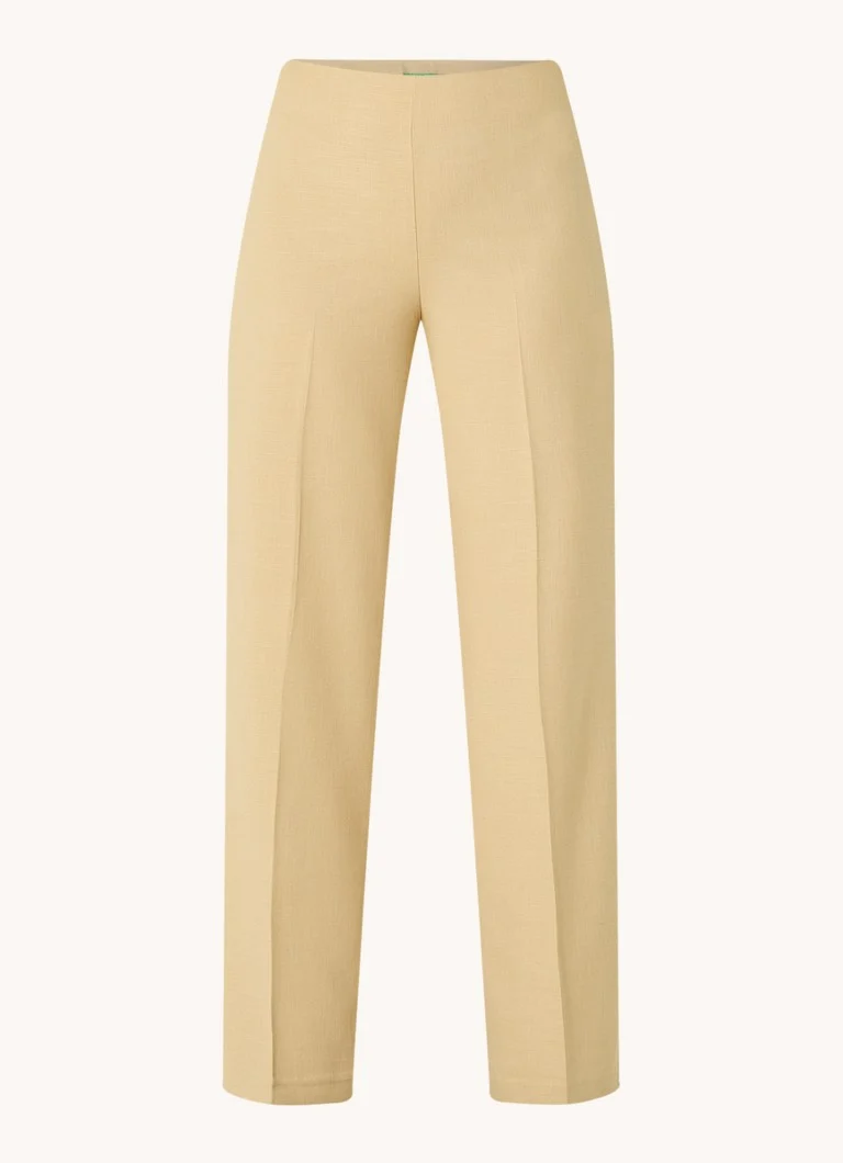 Benetton high-waist wide-fit trousers with stretch and crease
