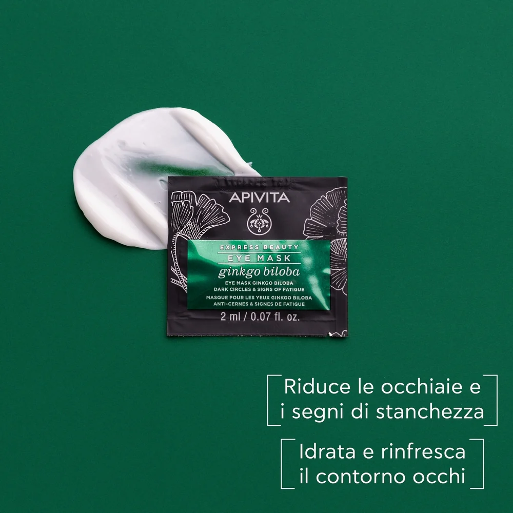 Express Beauty - Ansiktsmaske for mørke ringer og tegn på tretthet med Gingko Biloba - Øyekonturmaske