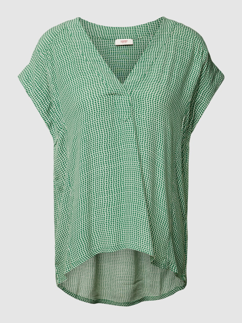 Blusenshirt aus Viskose mit Allover-Muster in grün