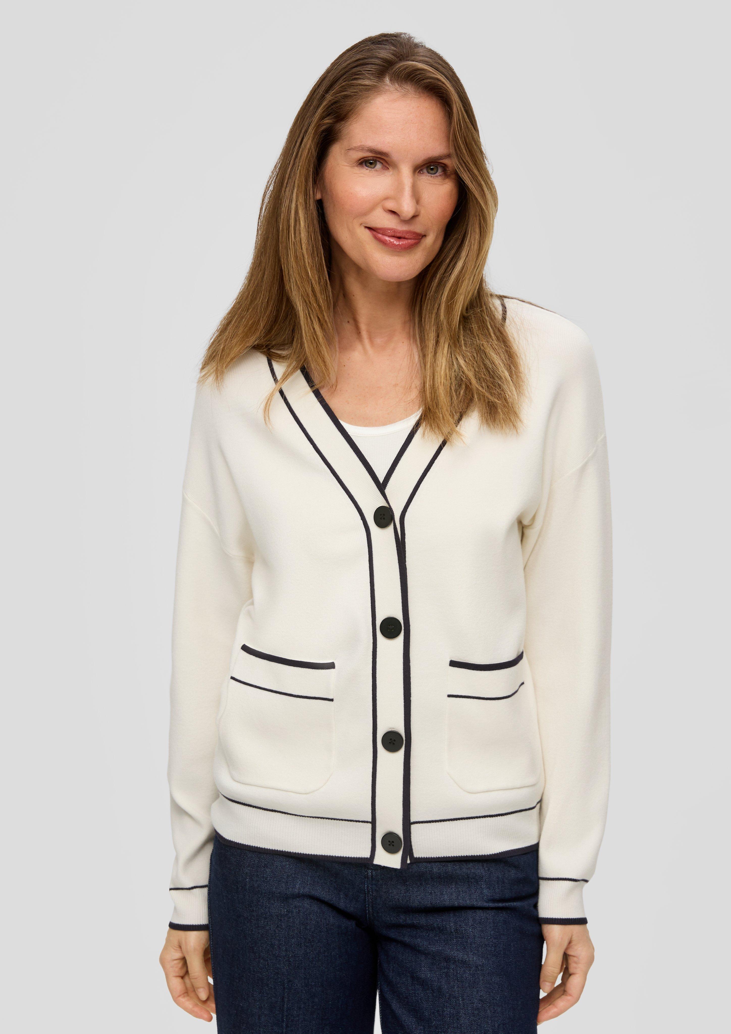 Strickjacke mit Kontrastdetails  2140484-0200