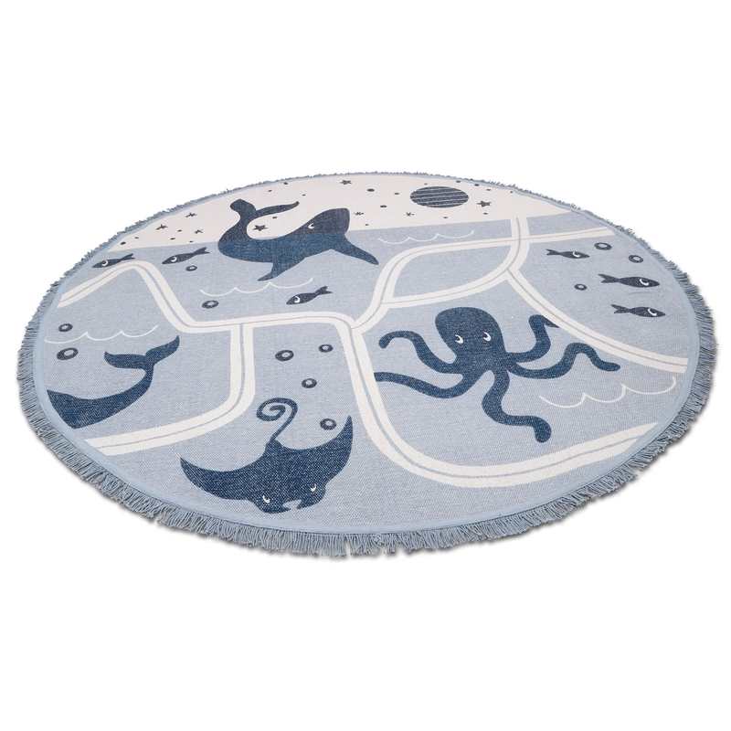 Tapis de jeu fond marin 120cm LITTLE DEEP BLUE