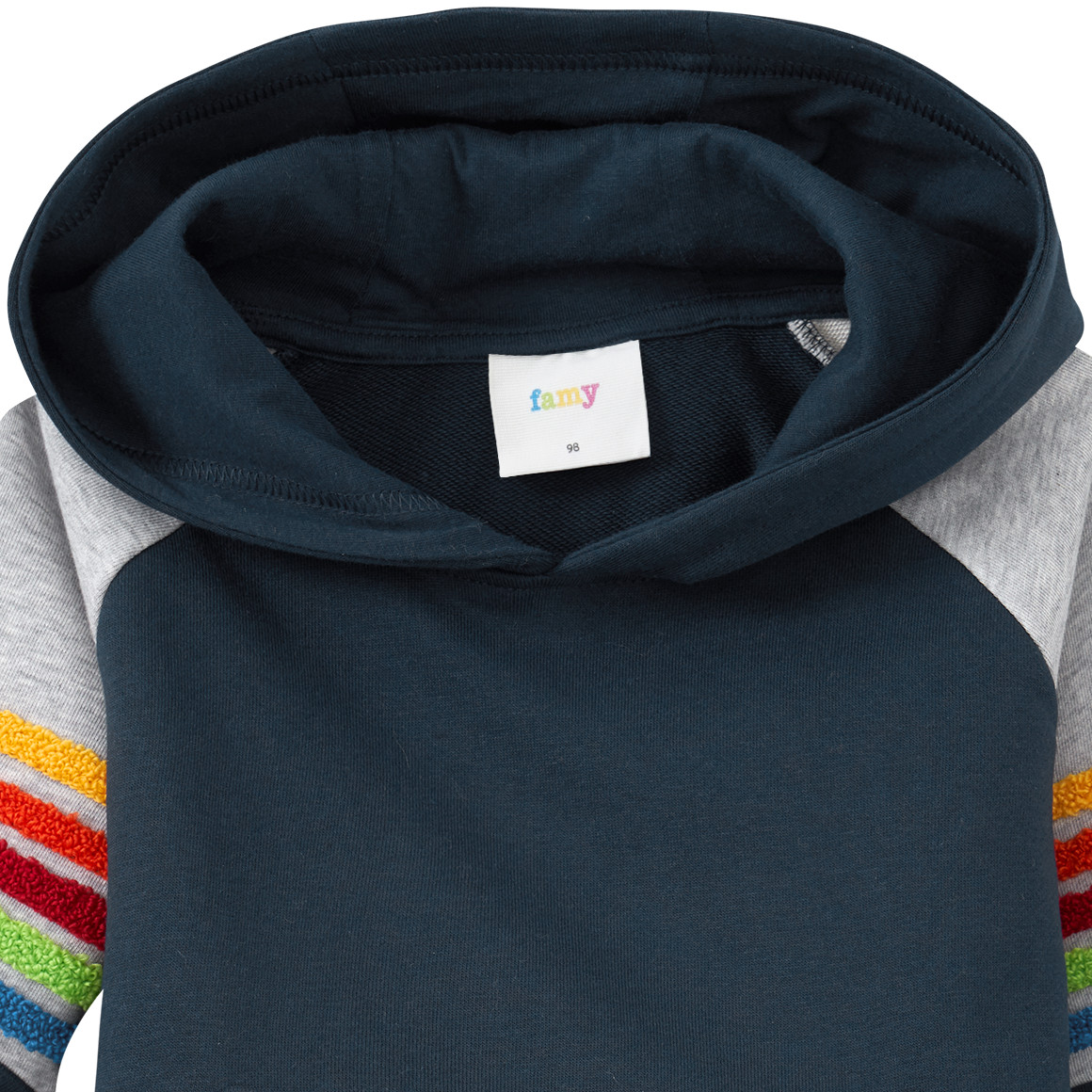 Kinder Hoodie mit bunter Frottee-Applikation
