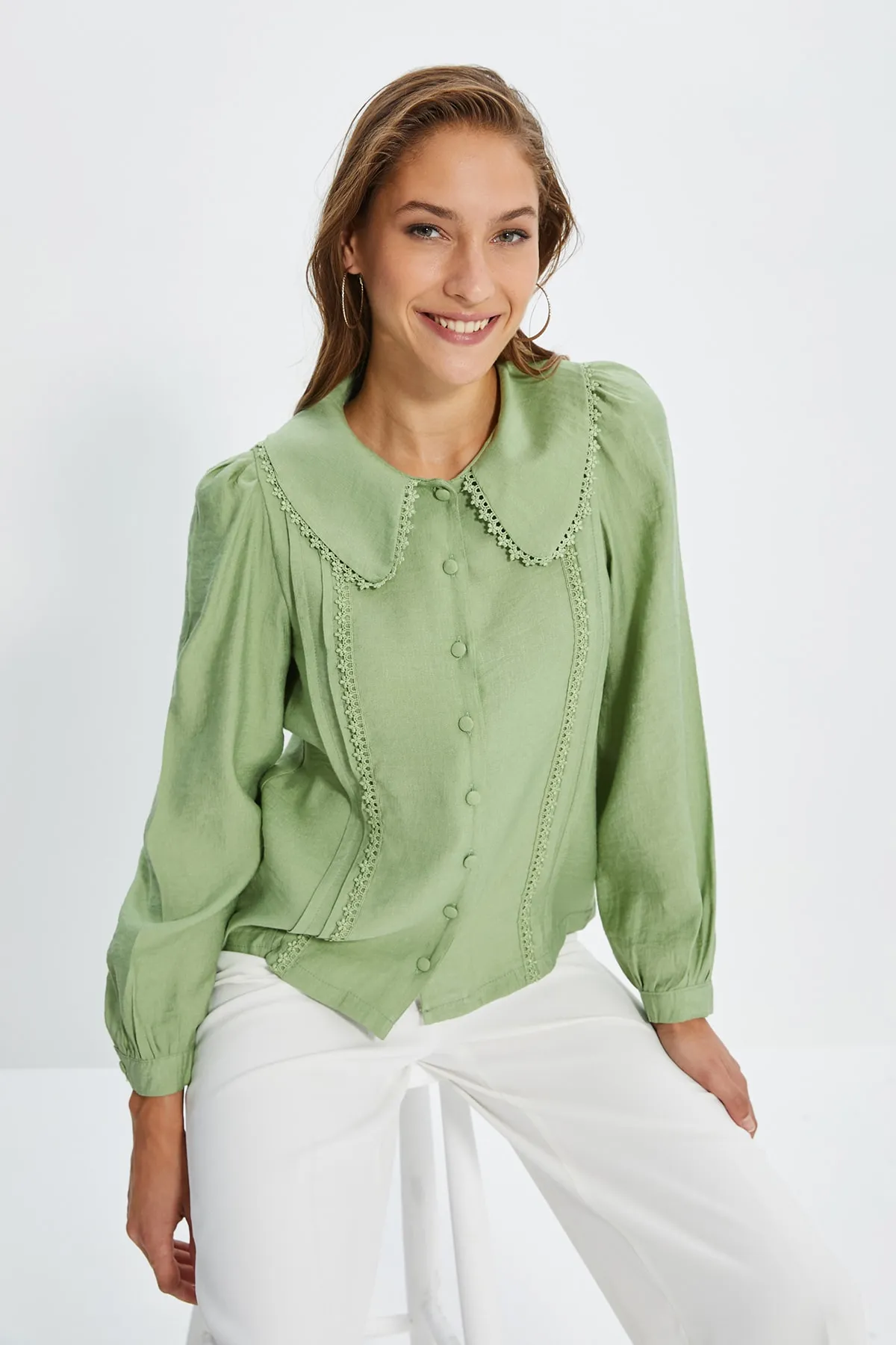 Trendyol Collection  Hemd - Grün - Regular Fit