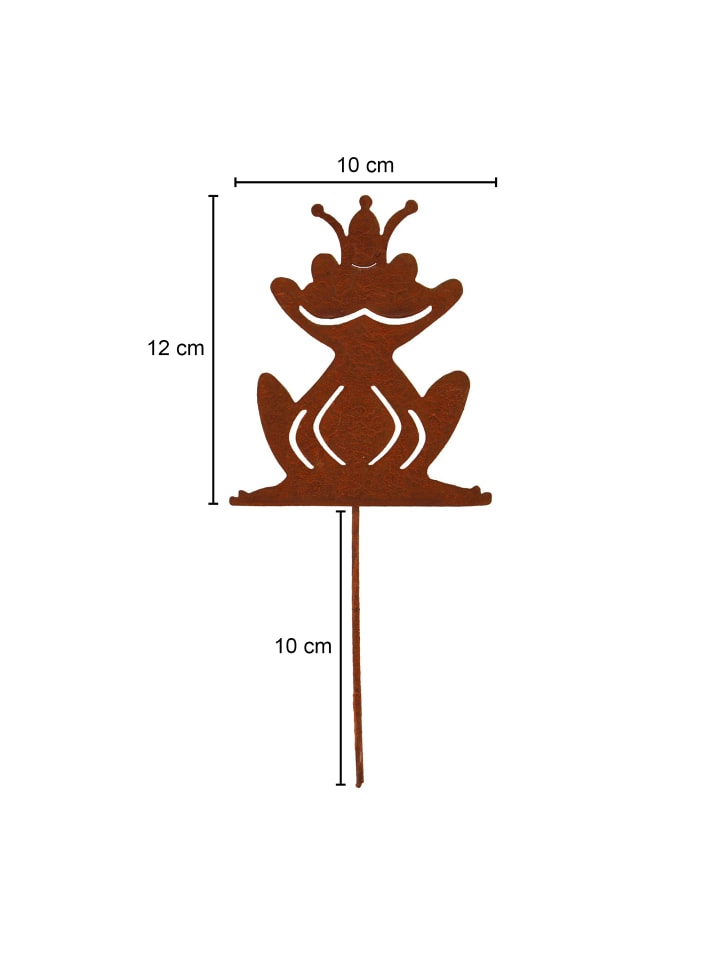 UNUS 3er Set Gartenstecker Rost Frösche in Braun günstig kaufen