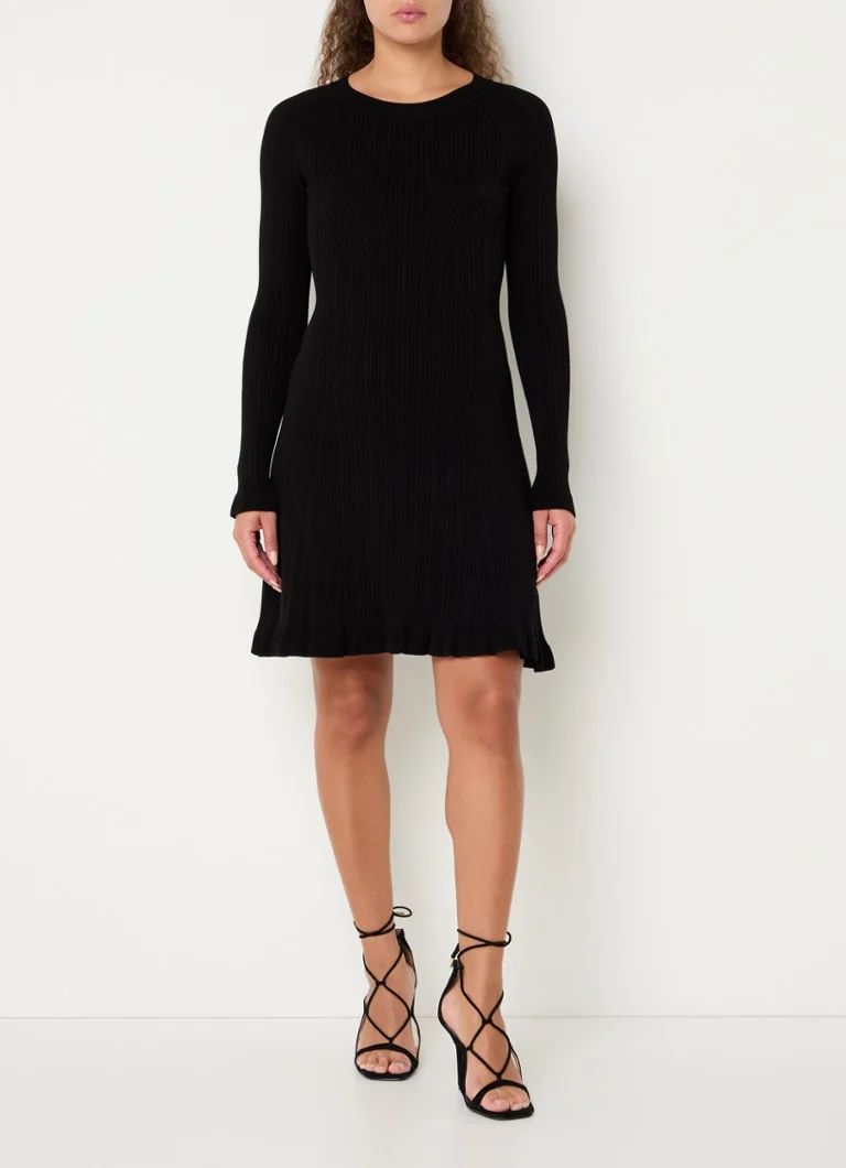 Robe mini côtelée HUGO BOSS Furner à encolure ronde