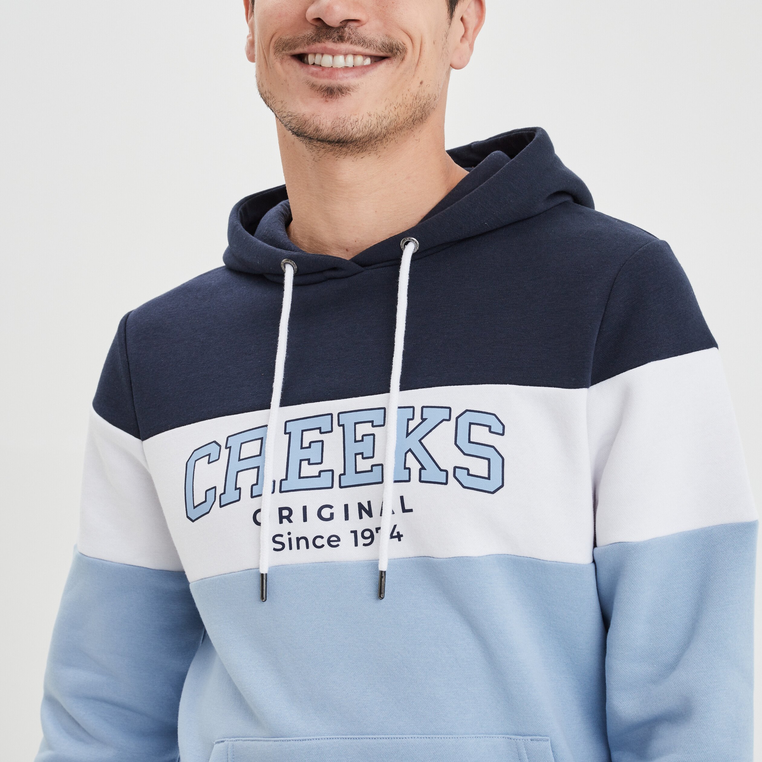 Sweat à capuche hoodie Creeks bleu ciel homme | La Halle