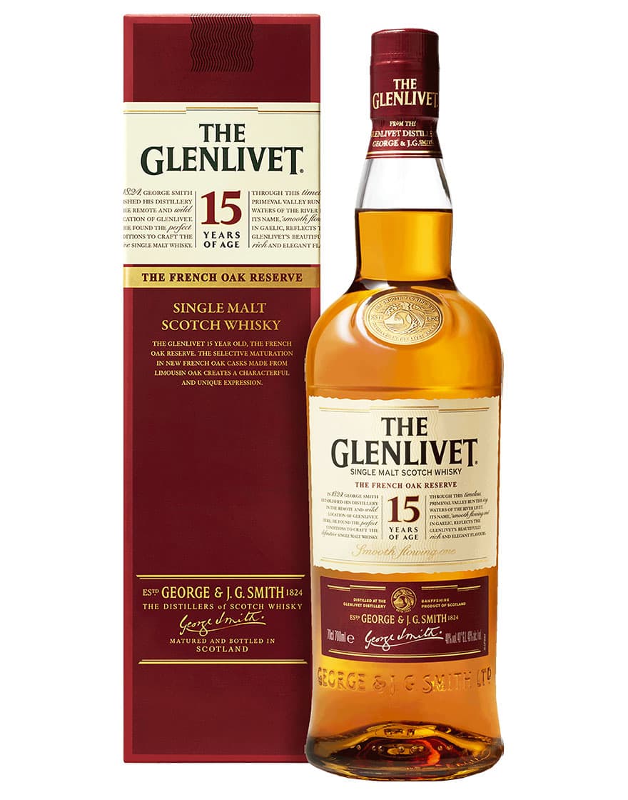 Single Malt Scotch Whisky 15 Years of Age French Oak Reserve The Glenlivet 0,7 ℓ, En Étui