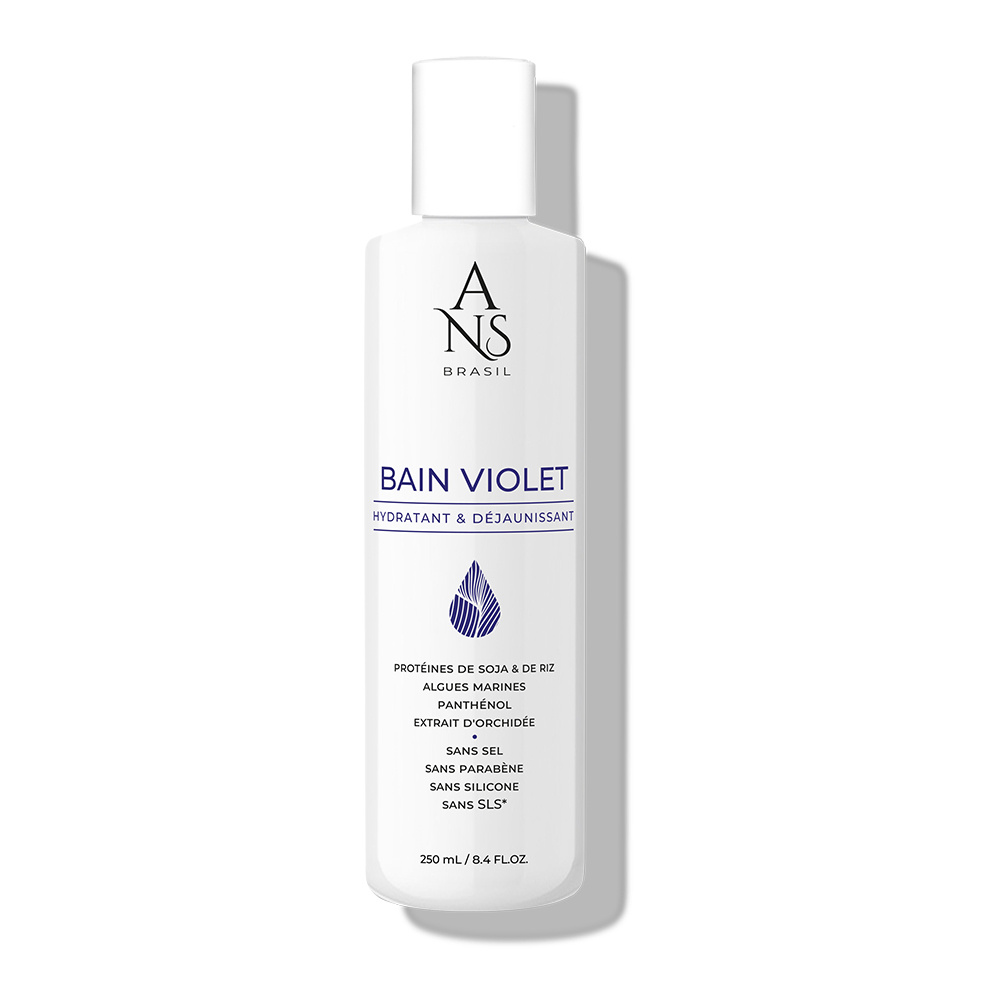 ans brasil Bain Violet Shampoing pour cheveux blonds, blancs, ou décolorés