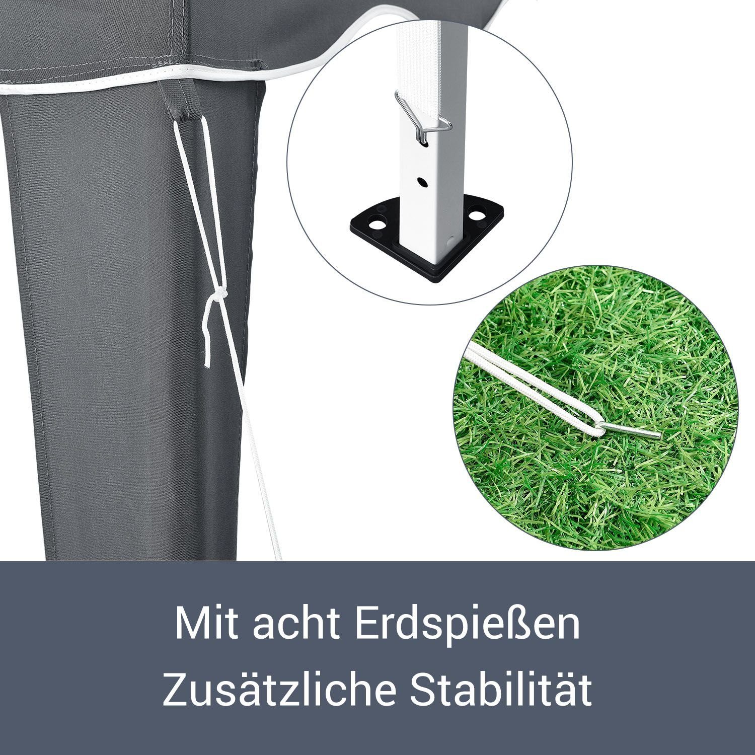 Juskys Faltpavillon Vivara, stabiles Gestell, mit Einrastfunktion, höhenverstellbar