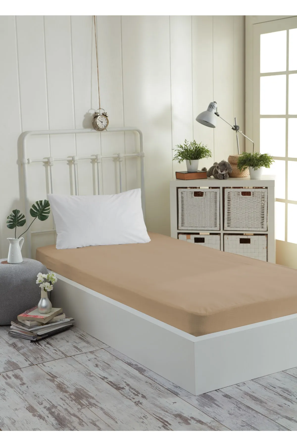 Decovilla  Micro Fitted Full Edge wasser- und flüssigkeitsbeständiger Matratzenschoner, Matratzenschoner, Sandbeige