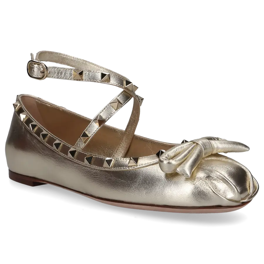 Valentino Garavani - Ballerinas ROCKSTUD Nappaleder - gold