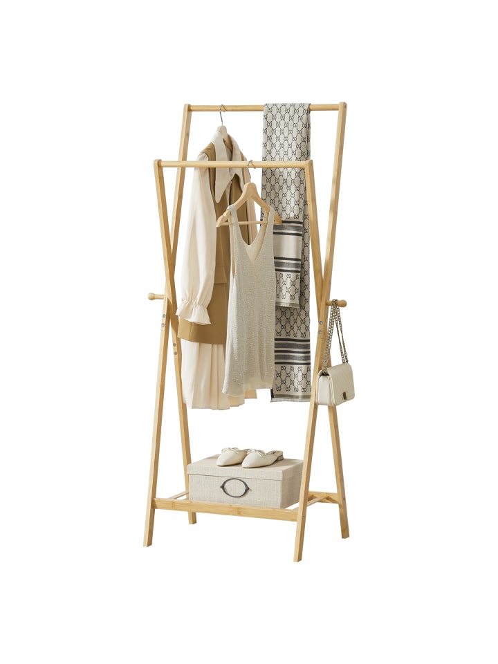 en.casa Garderobenständer Keitele in Braun (H)150cm (B)60cm (T)42cm (G)3.7kg günstig kaufen onesize