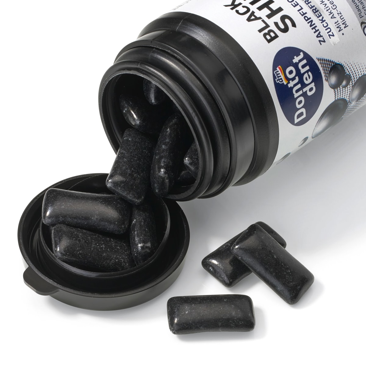 Kaugummi, Black Shine mit Aktivkohle, 57 g