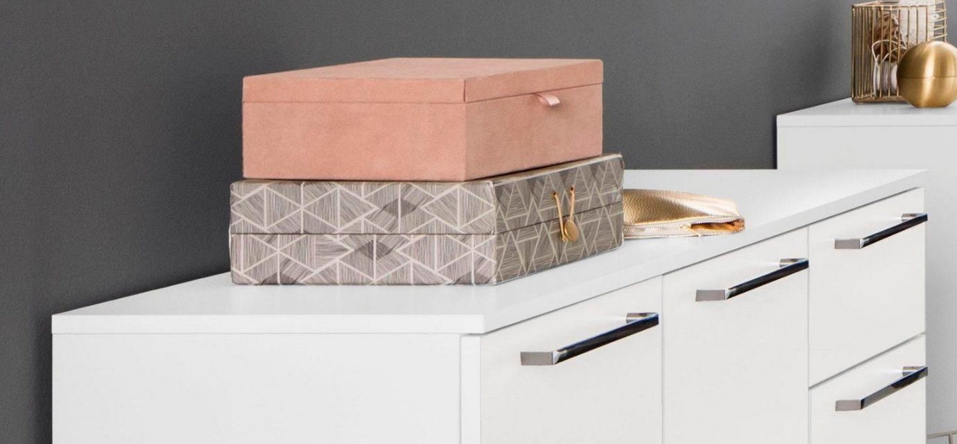 borchardt Möbel Kommode Tim, Breite 100 cm, glänzende Metallgriffe