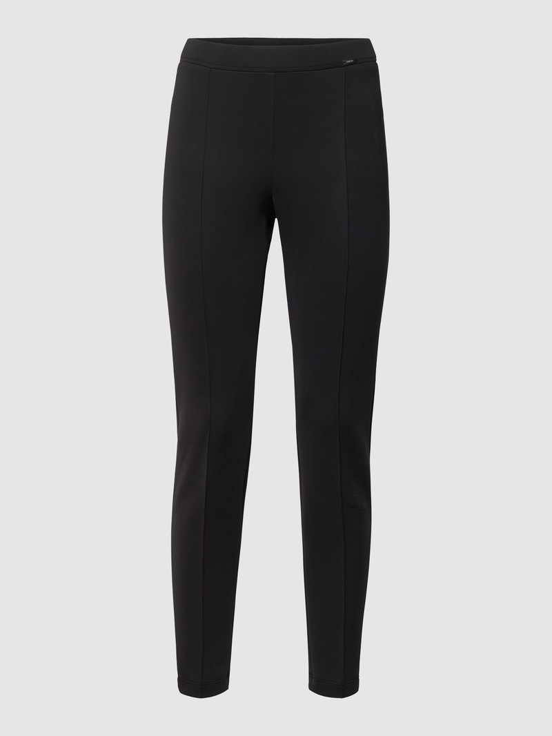 Stretchhose mit Ziernähten in schwarz