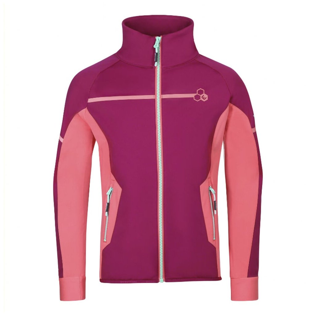 Progress Coolio JKT Kinder-Softshell-Jacke Weinrot/Rosa