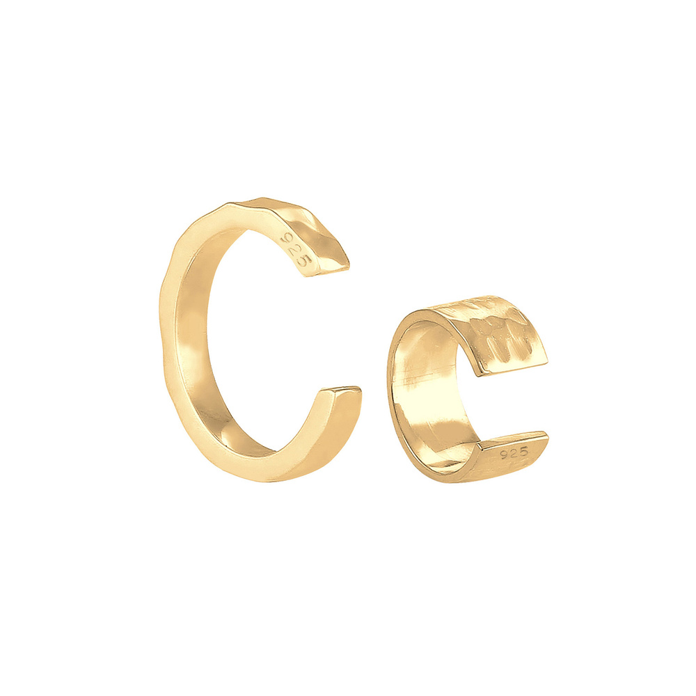 Elli Elli Boucles d'Oreilles Ensemble Earcuff pour dames au Geo Look en 925/1000 argen Boucles d'oreilles