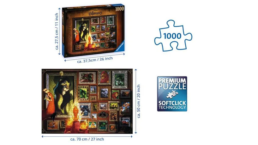 Ravensburger Puzzle - Scar - 1000 Teile  Villainous Puzzle
