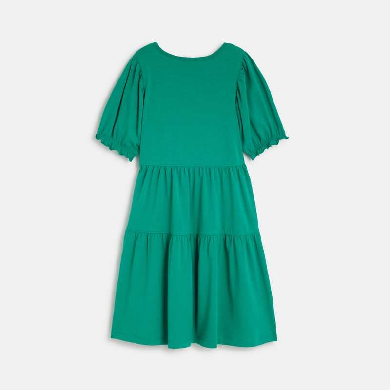 Robe fille vertee en coton recyclé Catimini