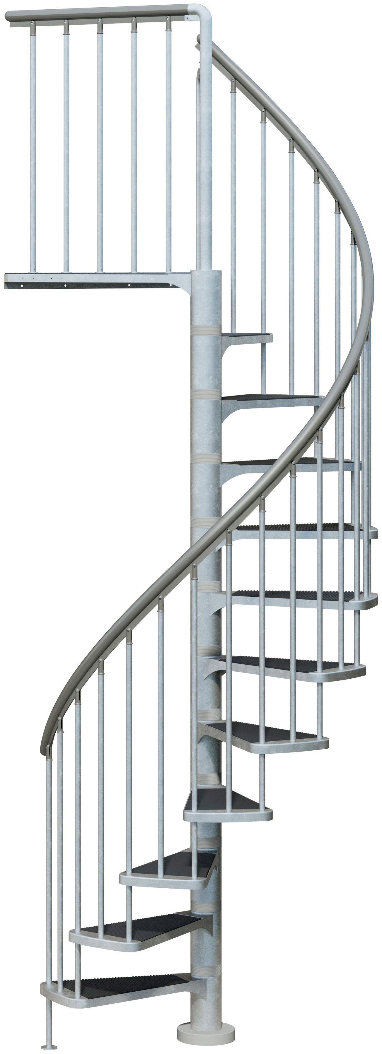 Dolle Außentreppe Gardenspin, für Geschosshöhen bis 282 cm, Stufen offen, Ø: 155 cm, TRIMAX®-Stufen