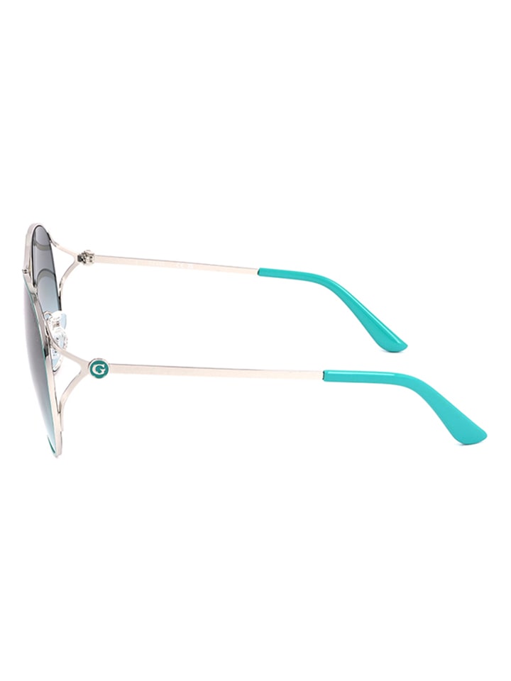 Guess Damen-Sonnenbrille in Türkis-Gold/ Blau günstig kaufen 59