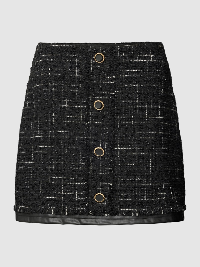 Minirock in Bouclé-Optik in schwarz